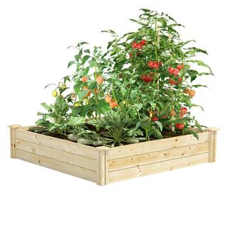 Greenes Fence 4 ft. x 4 ft. x 10.5 in. Original Pine Raised Garden Bed RCP4T12B