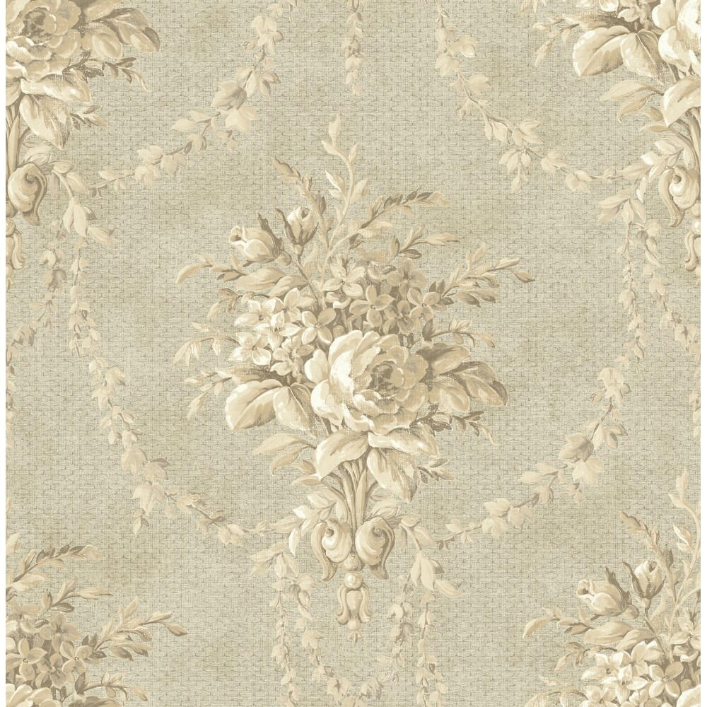 Seabrook Designs Coreen Floral Bouquet Unpasted Wallpaper