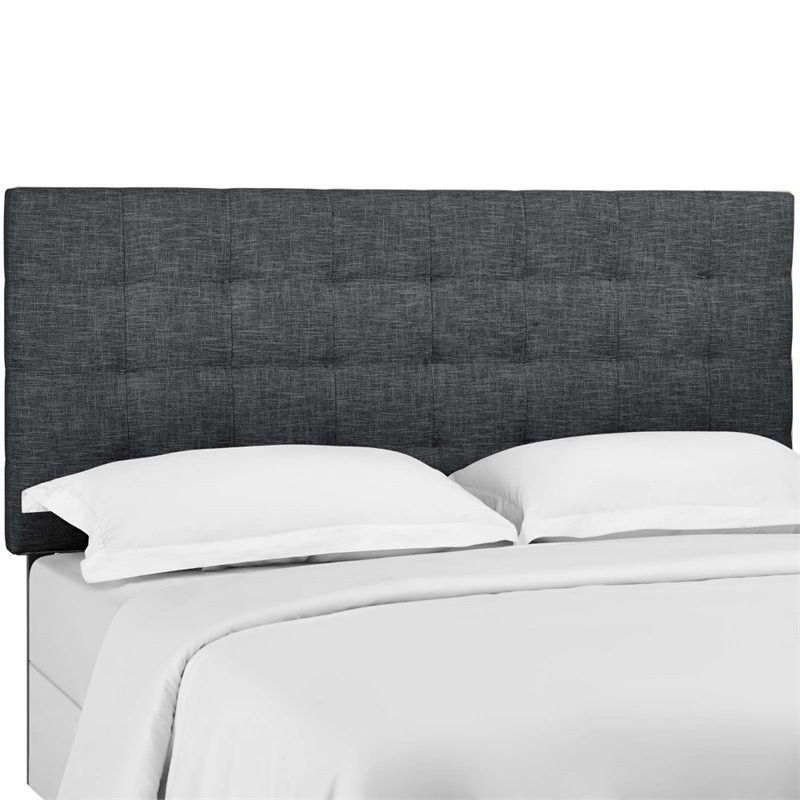 Modway Paisley Tufted Twin Upholstered Linen Fabric Headboard in Gray   Transitional   Headboards   by Homesquare  Houzz