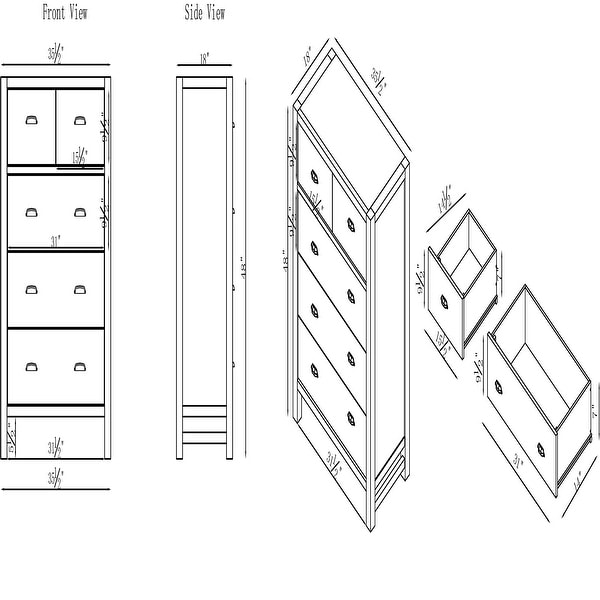 Arden 4-Piece Bedroom Set with King Bed， 2-Drawer Nightstand with Open Shelf， 5-Drawer Chest， 6-Drawer Dresser - - 35679096