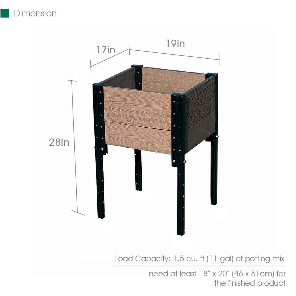 EverBloom 17 in. L x 19 in. W x 28 in. H Elevated Composite Planter Box E281719