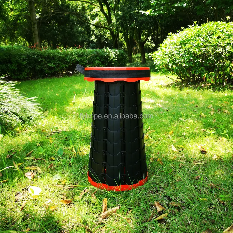 Portable Plastic Telescopic Camping Stool Plastic Collapsible Camping Picnic Stool