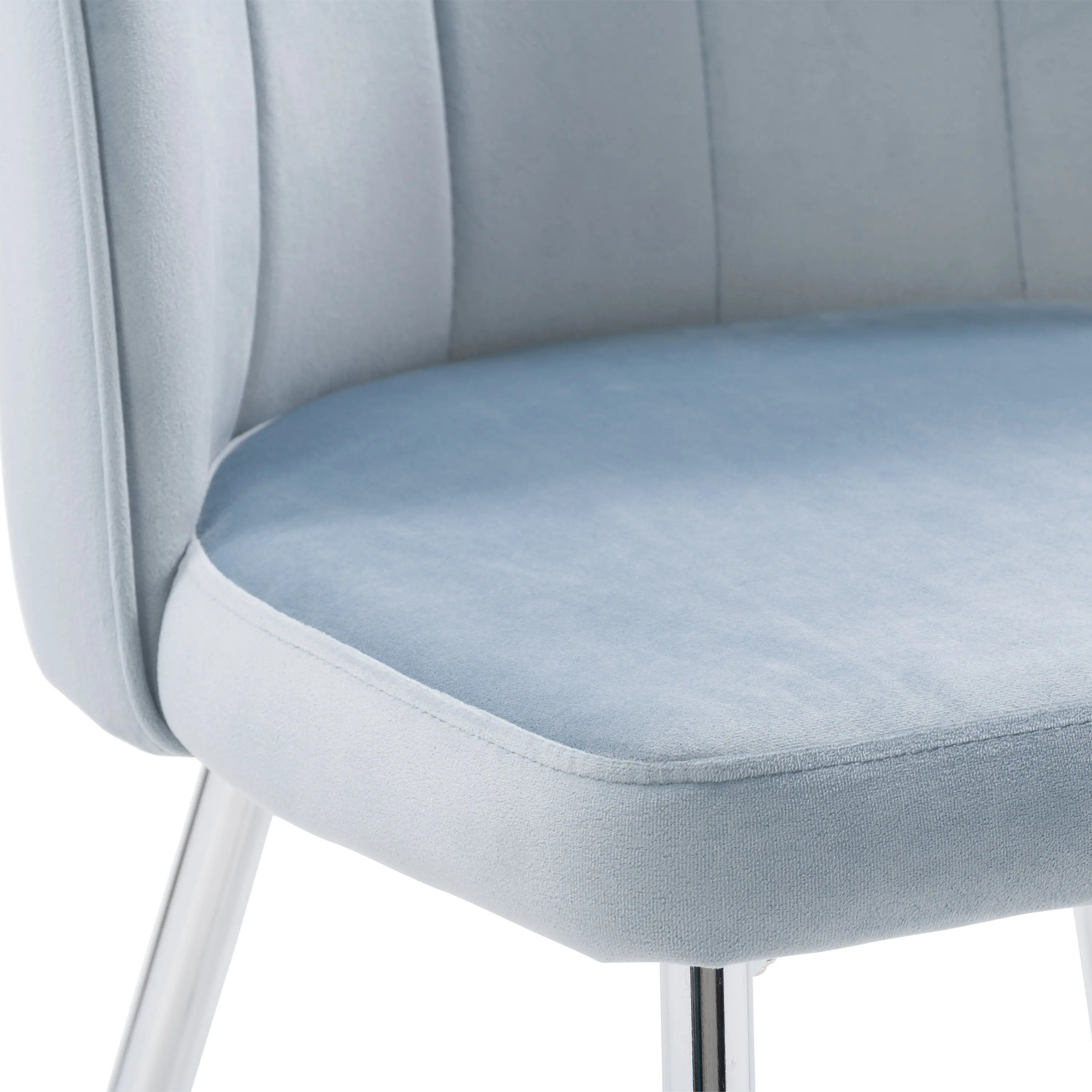 Nash Blue Velvet Tufted Side Chair， Set of 2