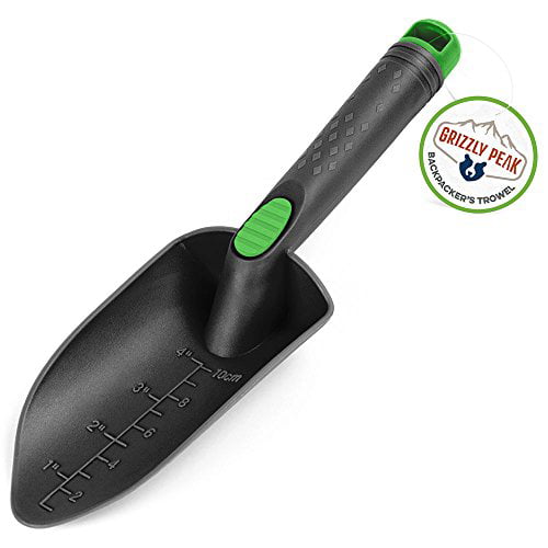 Grizzly Peak Ultra Lightweight 11" Backpacker's Trowel, Black & Green