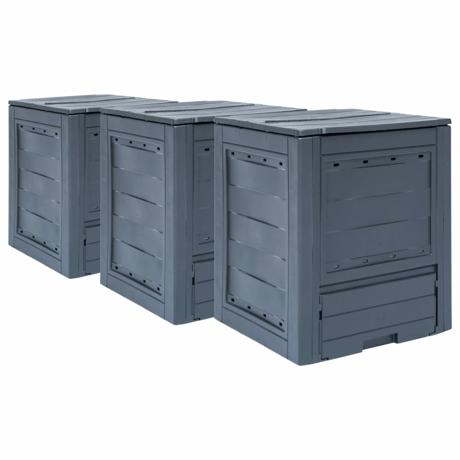 Tomshine Garden Composters 3 pcs Gray 23.6"x23.6"x28.7" 206.1 gal