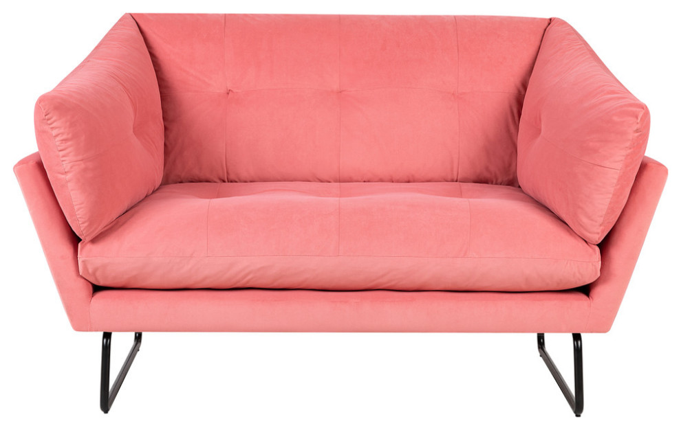 Karla Velvet Contemporary Loveseat and Ottoman   Contemporary   Loveseats   by Lilola Home  Houzz