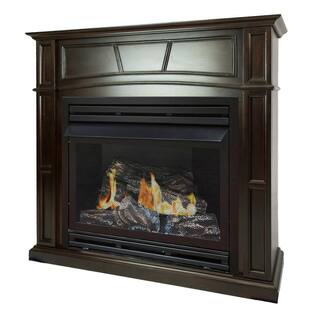 Pleasant Hearth 32000 BTU 46 in. Full Size Ventless Natural Gas Fireplace in Tobacco VFF-PH32NG