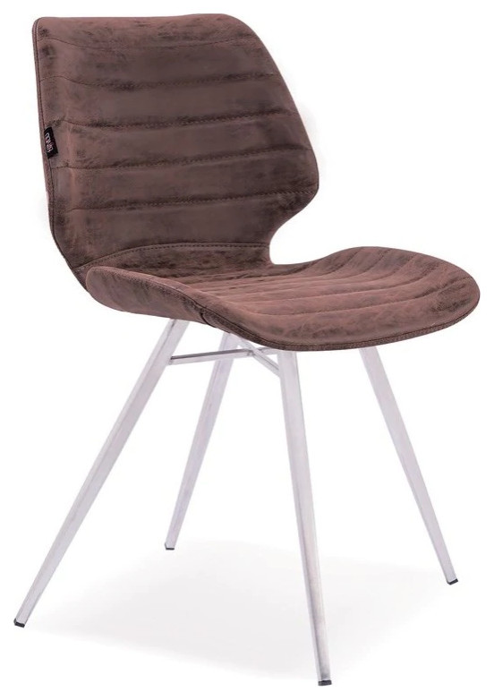 Gavino Dining Chair  Matt Vintage Brown Polyurethane Cover Seat   Midcentury   Dining Chairs   by V.S.D Furniture  Houzz