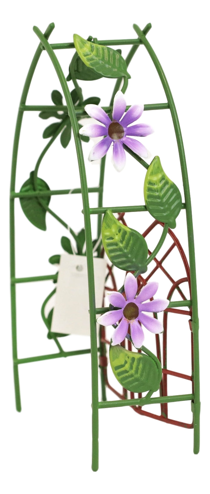 Ebros Fairy Garden Miniature Floral Trellis Arch Swing Door Gate Metal 6.5