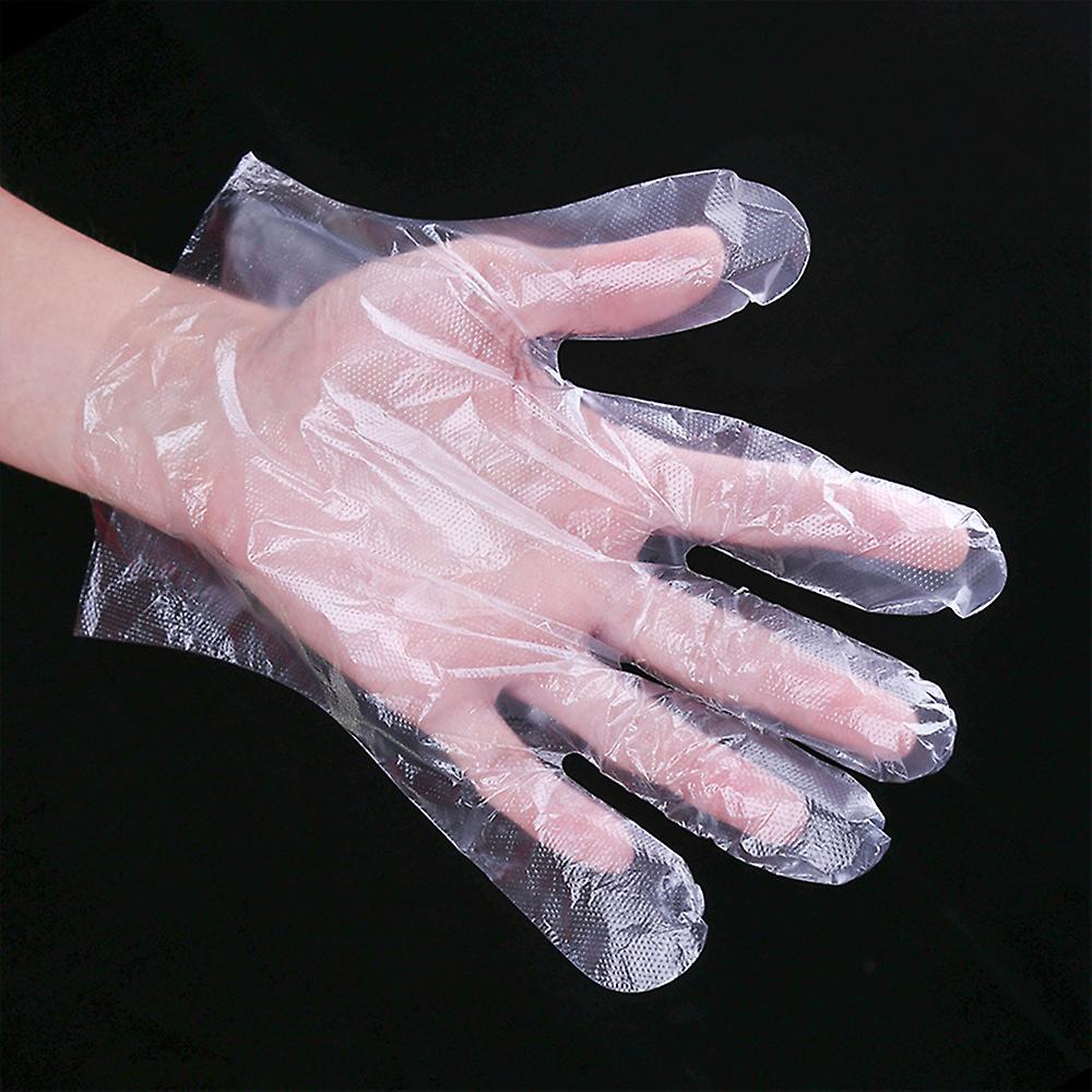 100pcs/bag Disposable Gloves Transparent Food-grade Pe Gloves Restaurant Bbq Kitchen Accessories