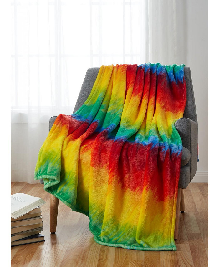 Kate Aurora Rainbow Ultra Soft and Plush Oversized Accent Throw Blanket - 50 in. W x 70 in. L