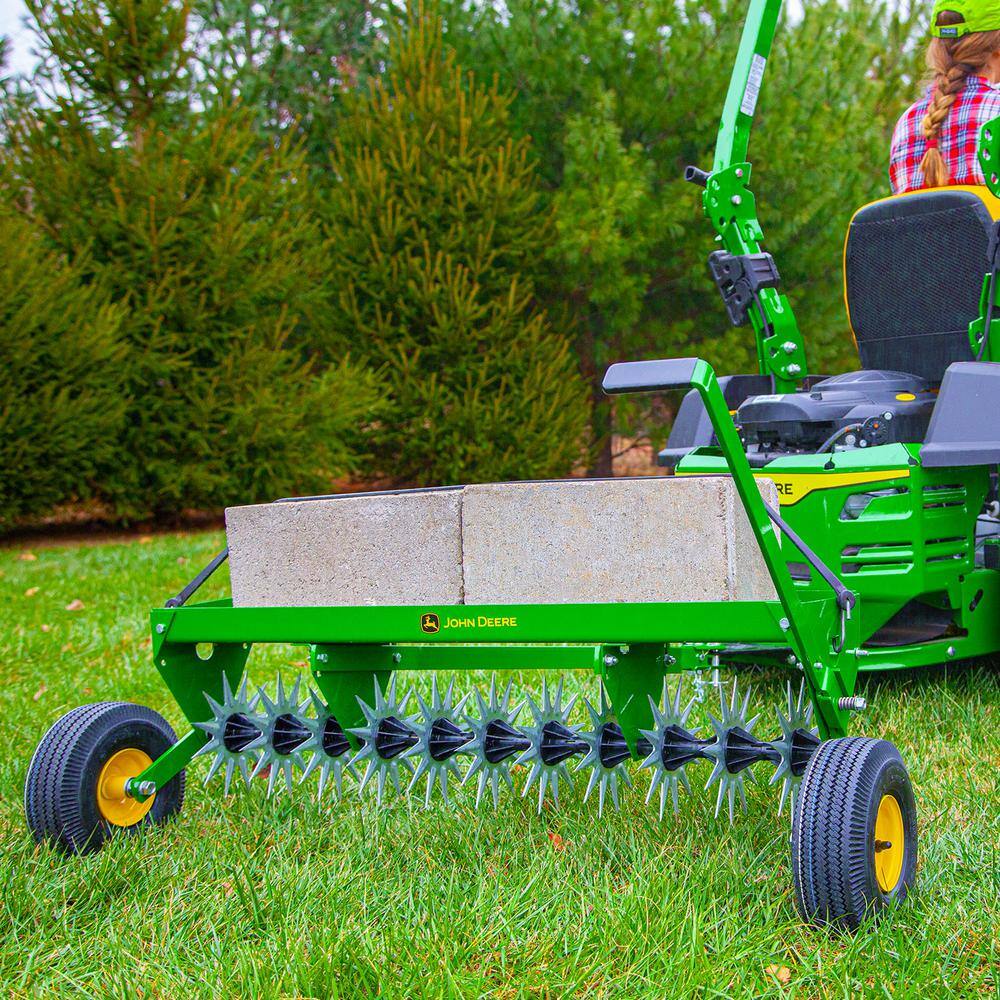 John Deere SAT-400JD 40 in. Tow-Behind Spike Aerator with Transport Wheels and Weight Tray