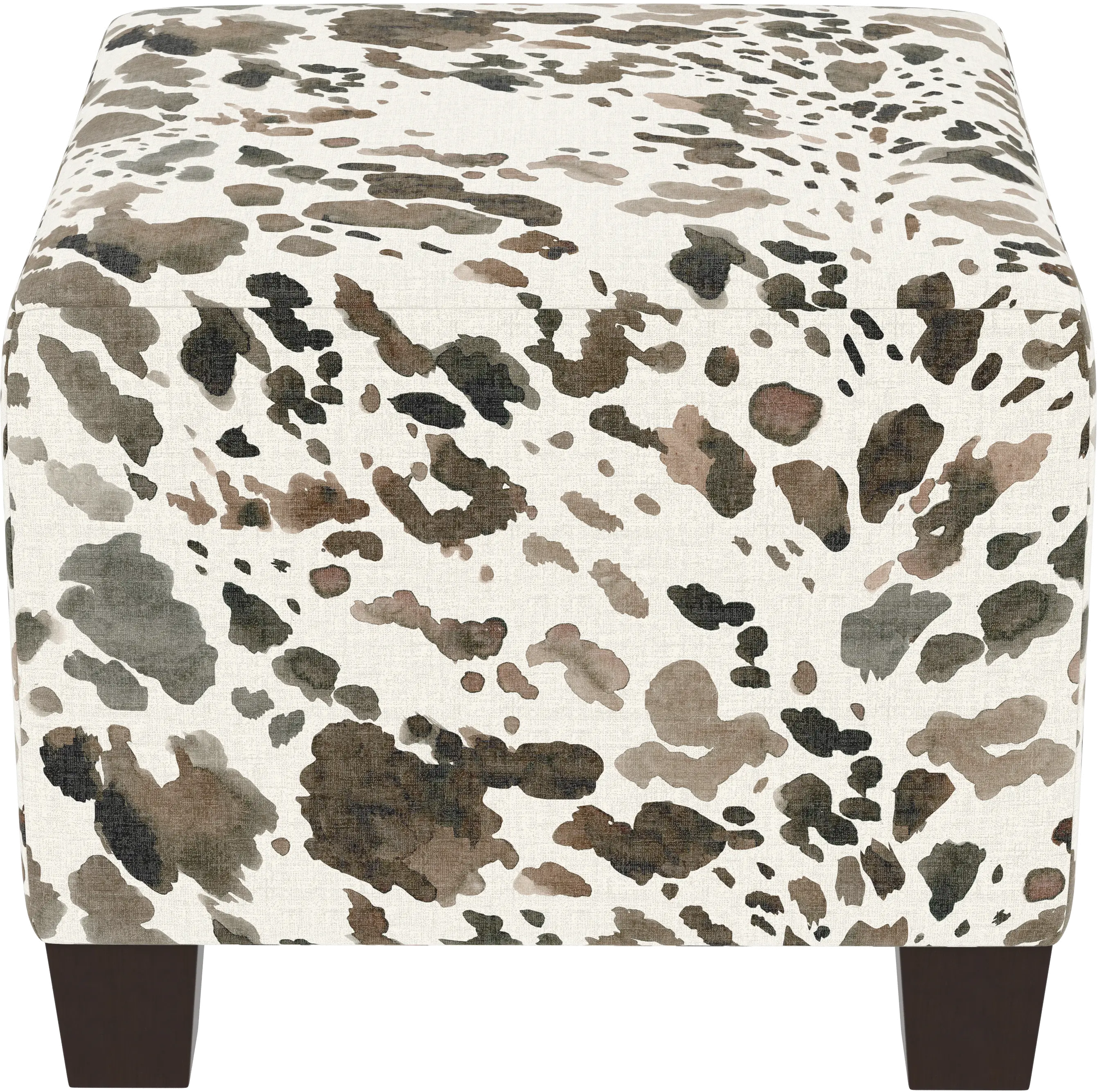 Blaire Light Brown Cow Print Square Ottoman - Skyline Furniture