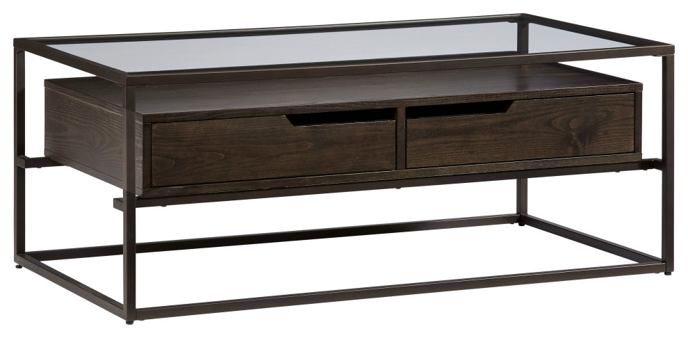 Presidio Cocktail Table  Contemporary Umber Brown   Industrial   Coffee Tables   by Progressive Furniture  Houzz