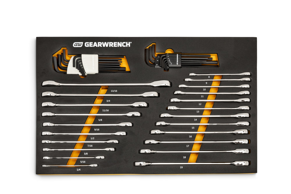 GEARWRENCH SAE/Metric Ratcheting Wrench and Hex Key Set 90T 44pc 86528 from GEARWRENCH