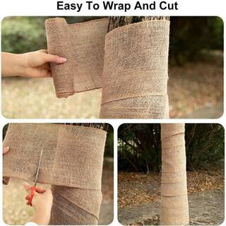 Agfabric 40 in. x 300 ft. Gardening Burlap Roll - Natural Burlap Fabric for Weed Barrier Tree Wrap Burlap Rustic Party Decor NJTR40100N1R