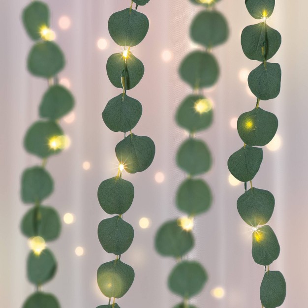 Led Eucalyptus Vine Curtain String Lights Warm White West amp Arrow