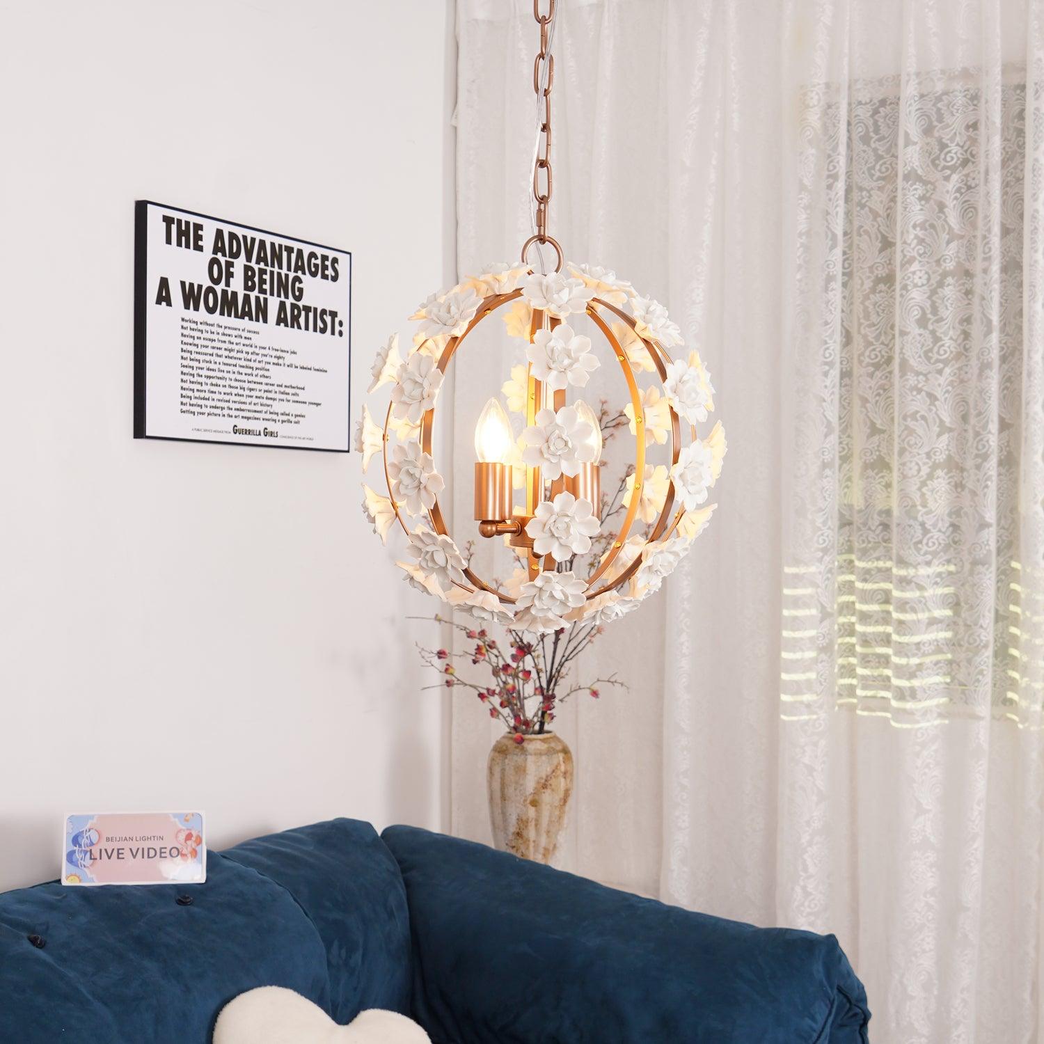 Bianca Floral Orb Chandelier