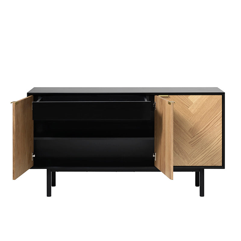 CALVI Sideboard Buffet 1.5M -  Natural & Black