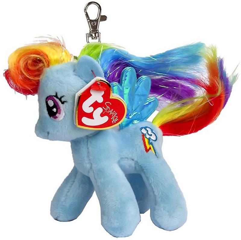 TY My Little Pony Clip Rainbow Dash Unicorn Keychain Stuffed Animals 11cm