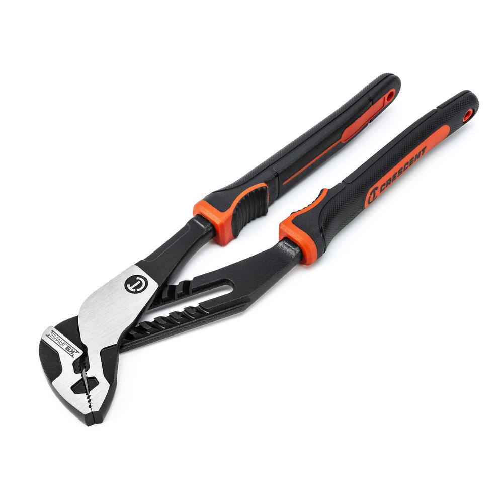 Crescent Z2 K9 10 in. Straight Jaw Tongue and Groove Dual Material Grip Pliers With K9 Angle Access Jaws RTZ210CG