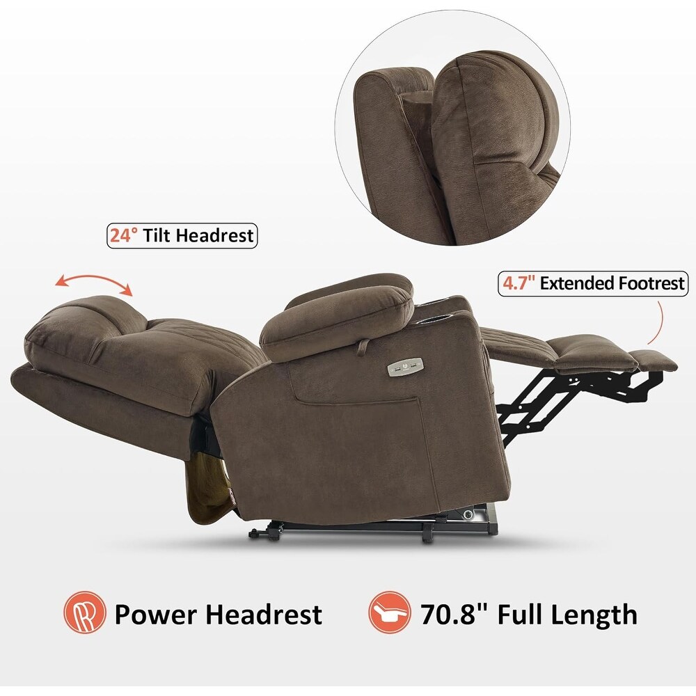 Small Dual Motor Power Lift Recliner Chair with Massage Dual Heating  Adjustable Headrest for Elderly People Fabric 7222