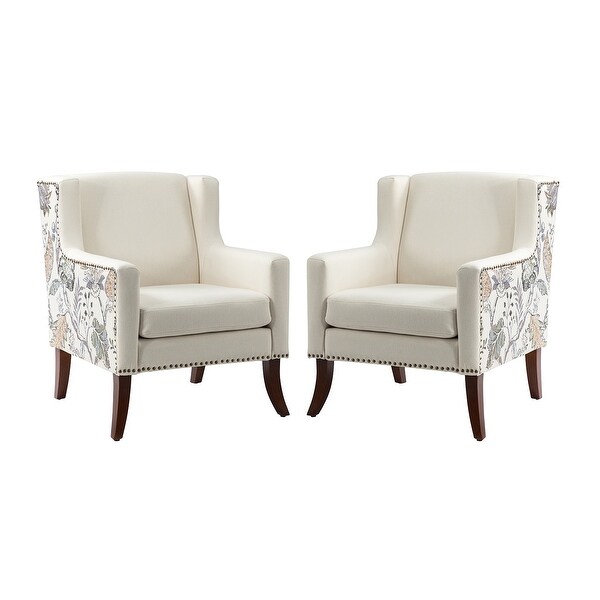 Hagens Wooden Upholstered Armchair with Square Arms Set of 2 by HULALA HOME