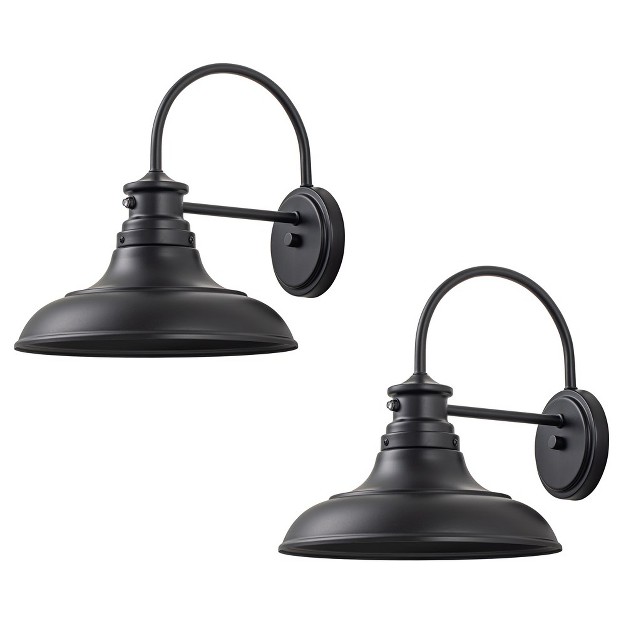 C Cattleya 1 light Matte Black Dusk To Dawn Led Outdoor Barn Light 2 pack