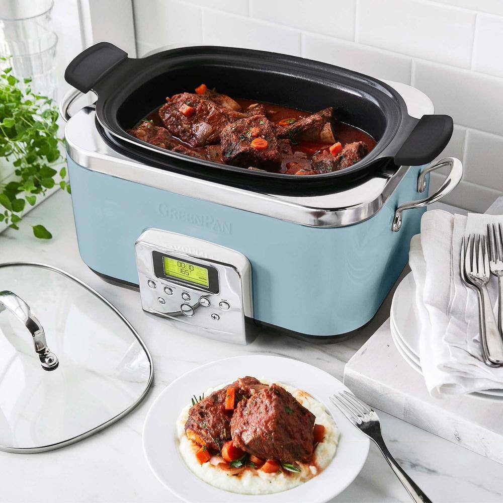 GreenPan Ceramic Nonstick 6 qt. Blue Haze Slow Cooker CC005109-001