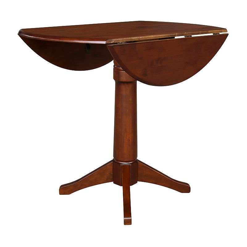 International Concepts Dual Drop Leaf Round Pedestal Dining Table