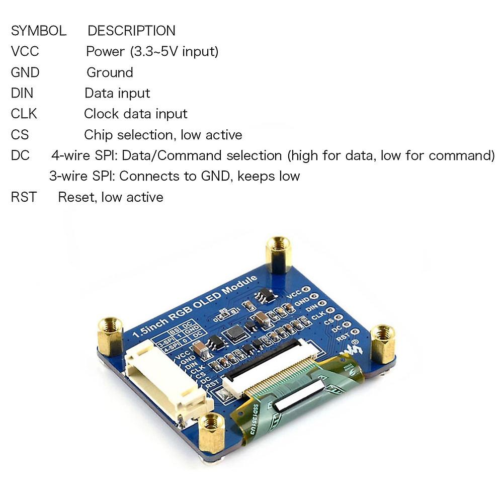 Born Pretty 5pcs 1.5inch Rgb Oled Display Module Ssd1351 128x128 Iic Coloful Lcd Screen For Arduino Raspberry Pi Stm32 3.3v-5v 16-bit