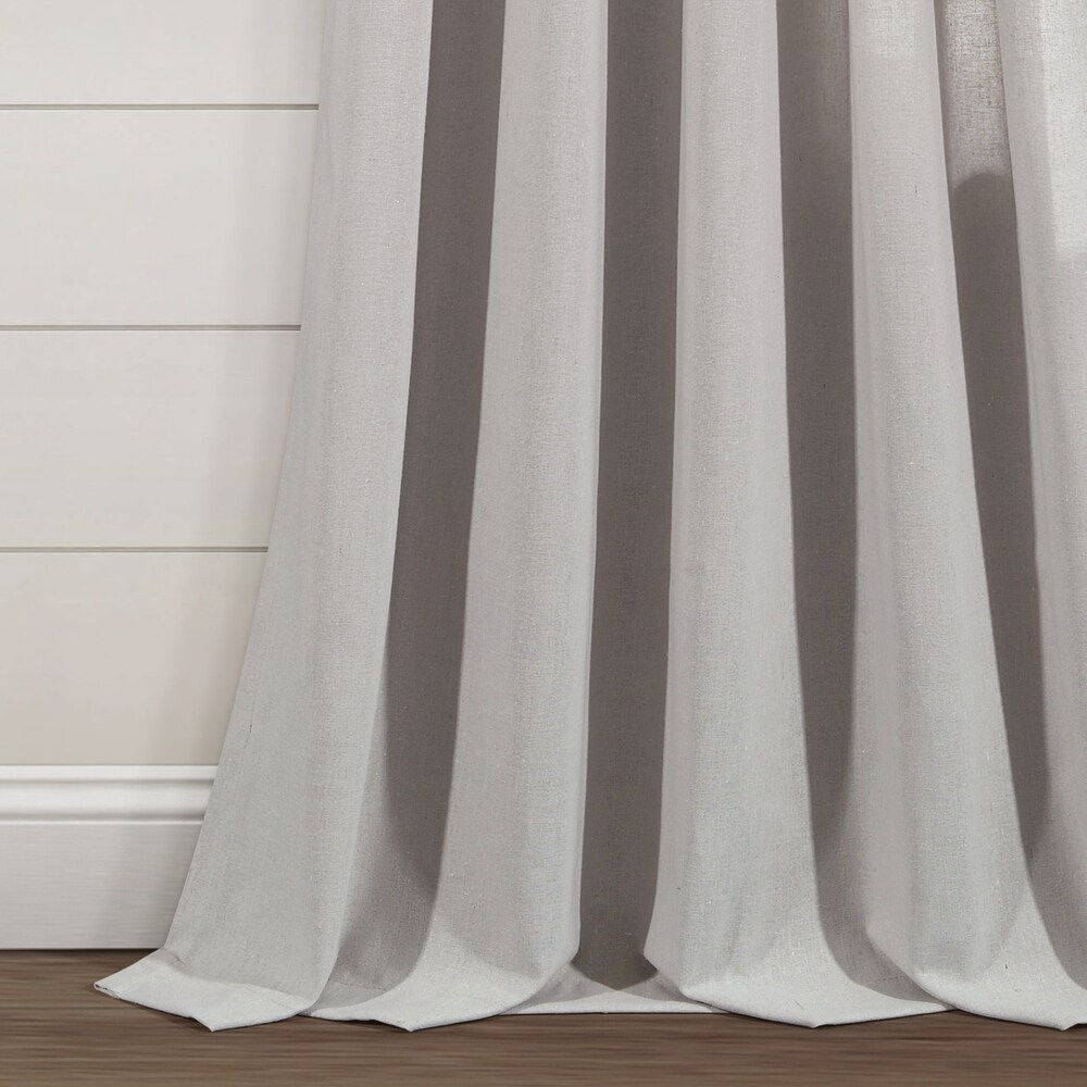 Lush Decor Ivy Tassel Faux Linen Window Curtain Panel Pair   84\