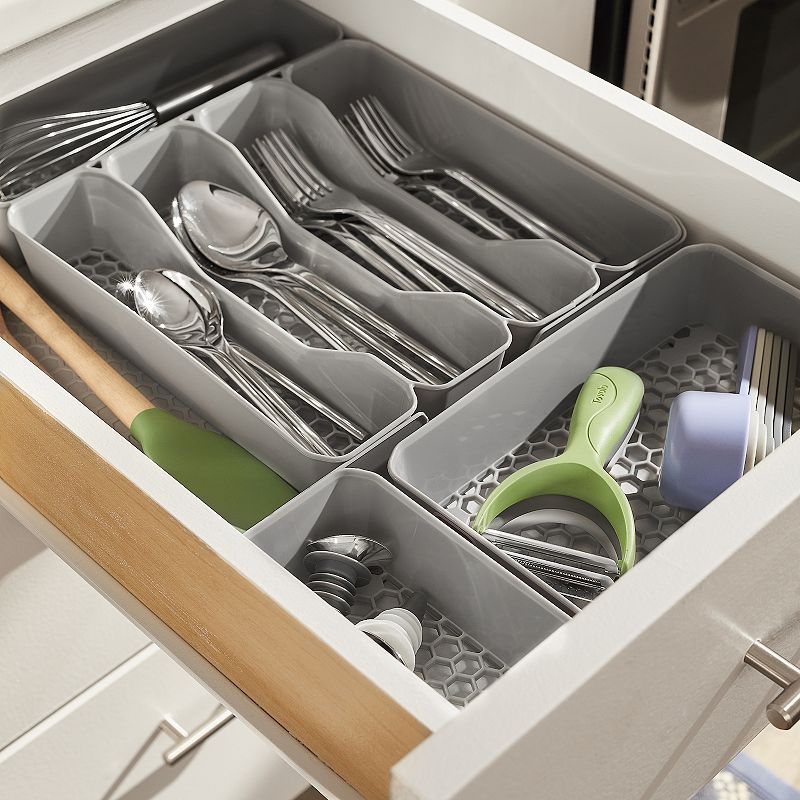 Tovolo Spectrum Diversified Hexa 5-Section Expandable Silverware Storage and Organizer Tray