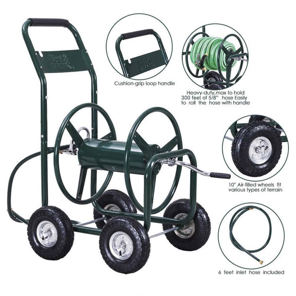 300 ft. Green Garden Yard Water Planting Hose Reel Cart TN217E-228