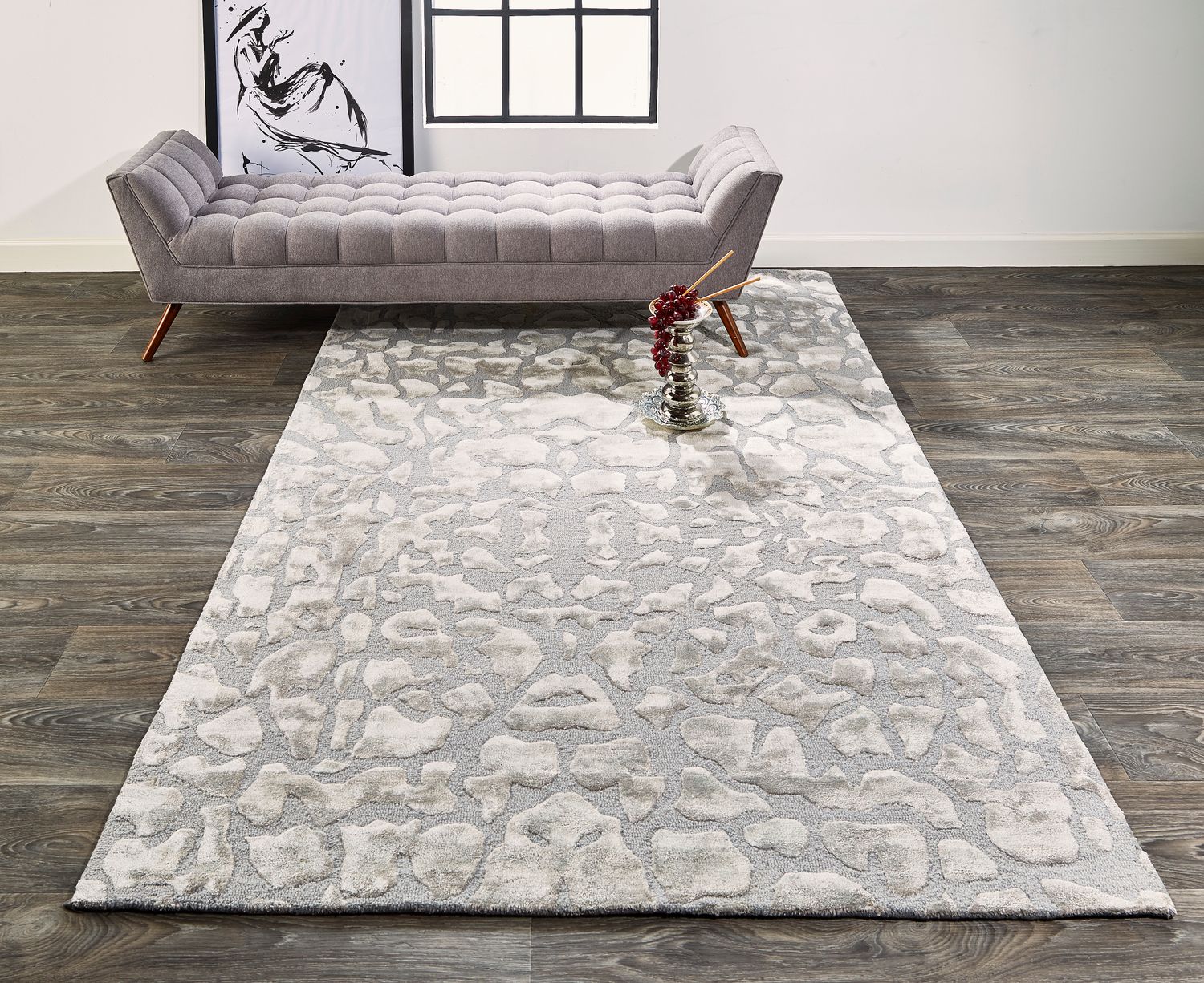 Malawi Hand Tufted Silver Gray Rug by BD Fine