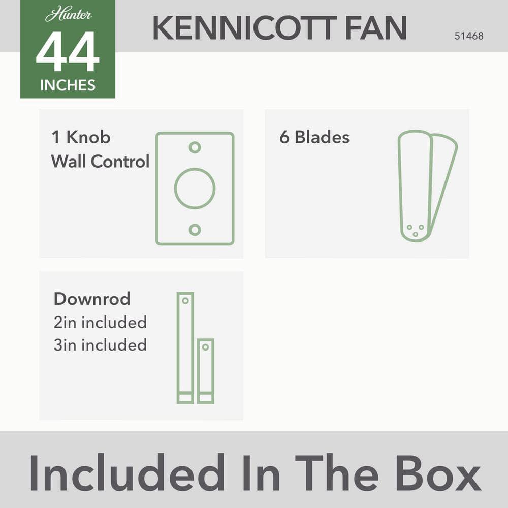 Hunter Kennicott 44 in Outdoor Terracotta Ceiling Fan with Wall Control