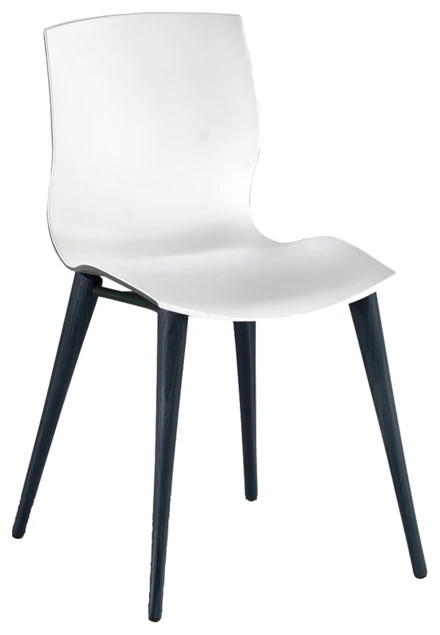 Eliseo Dining Chair Solid Pu Seat With Anthracite Back   Midcentury   Dining Chairs   by Peachtree Fine Furniture  Houzz