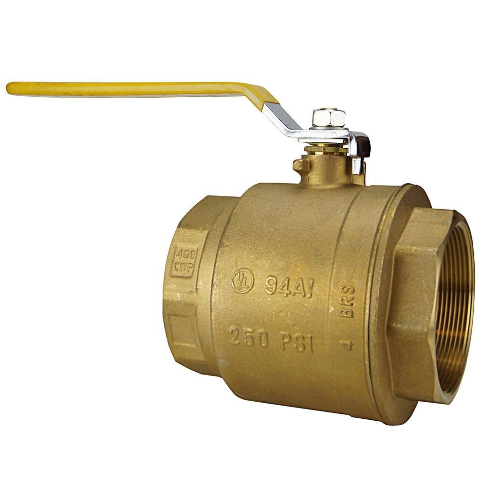 Apollo 4 in. Brass FNPT x FNPT Full-Port Ball Valve 94A10A01