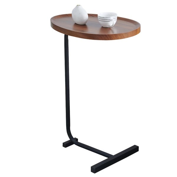 Oval Side Table Small Sofa Table with Metal Material and Steel Material and MDF End Table Living Room Center Table