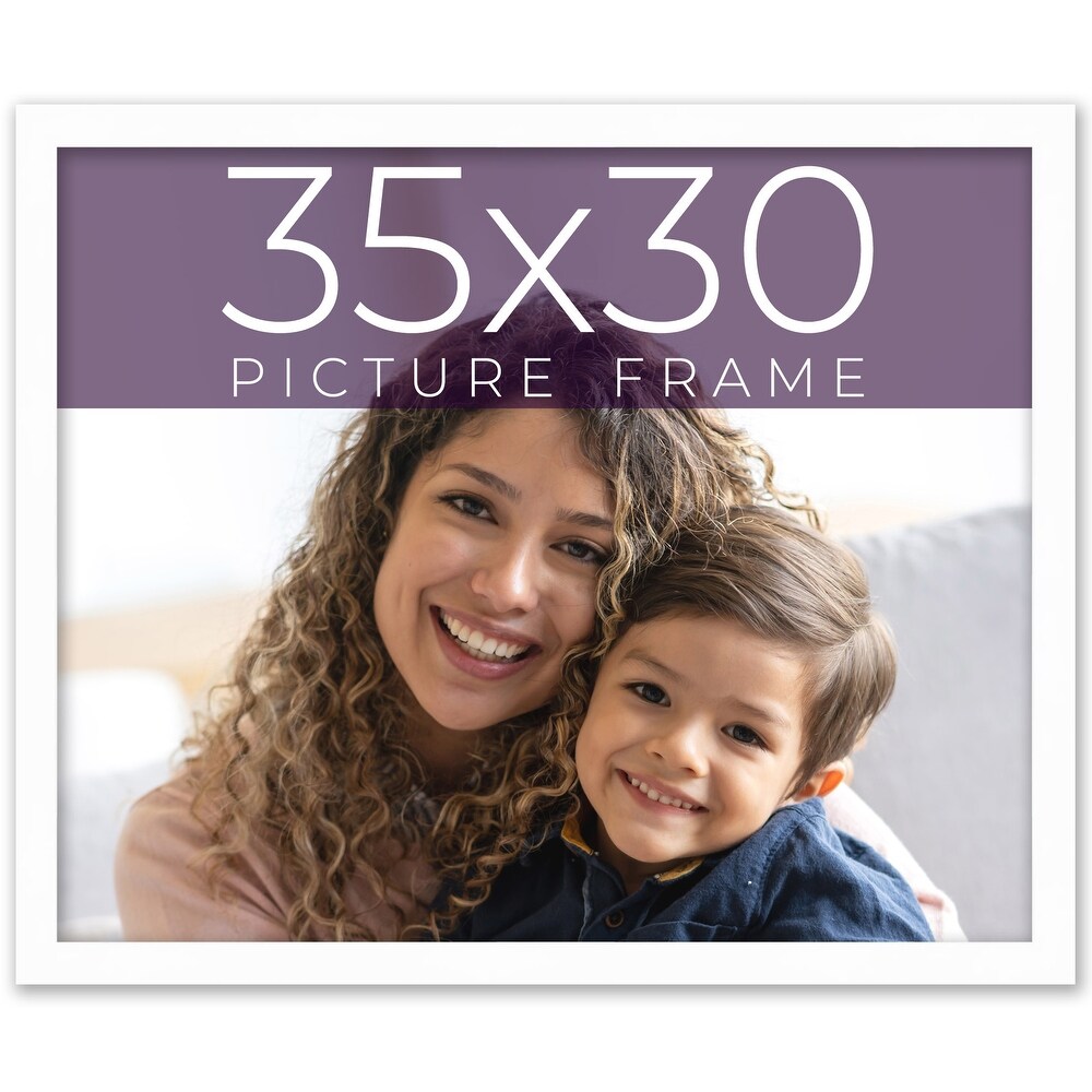 35x30 White Picture Frame   Wood Picture Frame Complete with UV