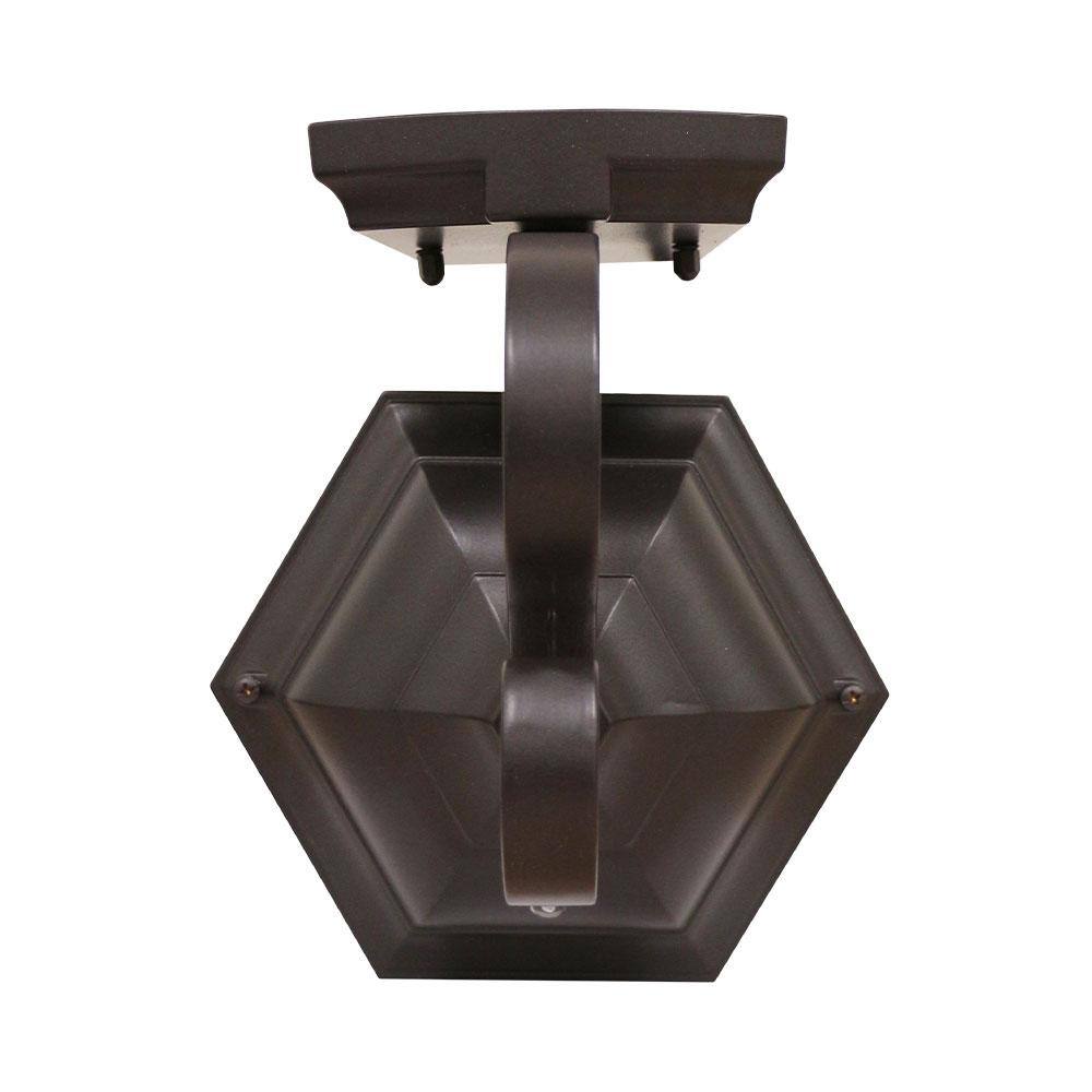 Home Decorators Collection Bronze Integrated LED Outdoor Wall Lantern Sconce with Flickering BulbClear Glass with Motion Sensor and Photocell FL-381HD