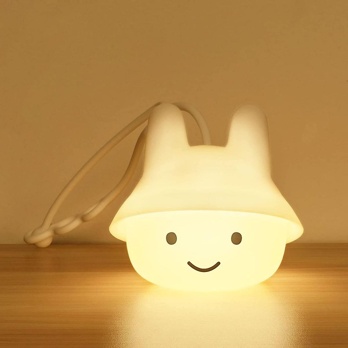 Cute Bunny Baby Night Light，9 Colour Changing Led Portable Animal Silicone Lights， Usb Rechargeable Night Lamp For Childrens Bedroom Gifts