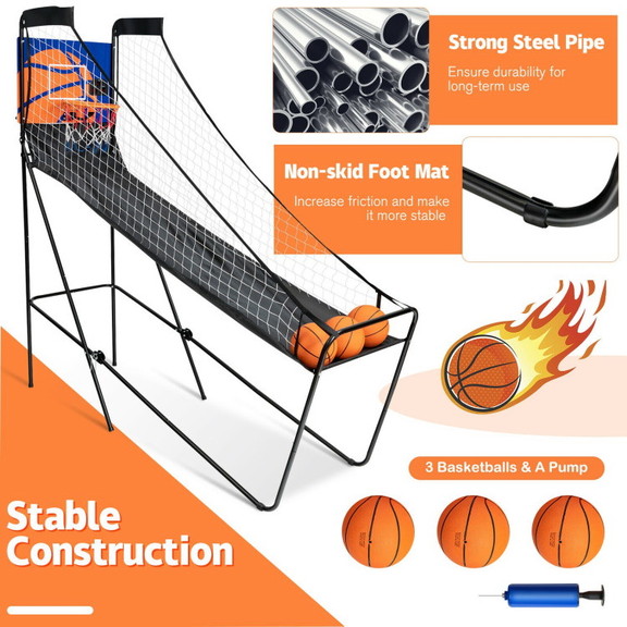 Costway 75138604 Foldable Single Shot Basketball A...