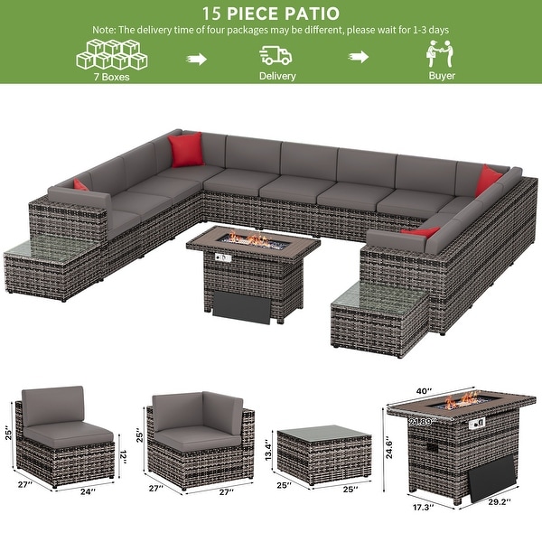 15Piece Outdoor Patio Furniture Set