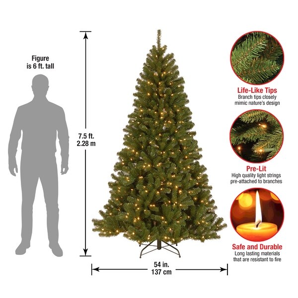 National Tree Company 7.5 ft. North Valley Spruce Hinged Tree with 550 Clear Lights