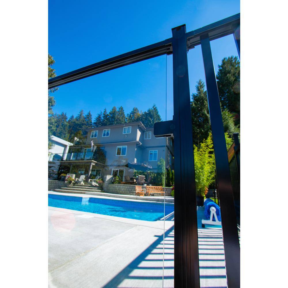 PEAK AquatinePLUS 2 in. x 3 in. x 5 in. Black Aluminum Pool Fence Picket Bracket Kit 57901