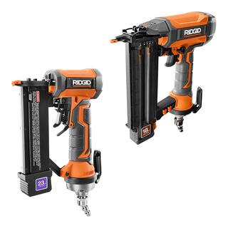 RIDGID Pneumatic 18-Gauge 2-18 in. Brad Nailer and 23-Gauge Headless Pin Nailer R213BNF-R138HPF