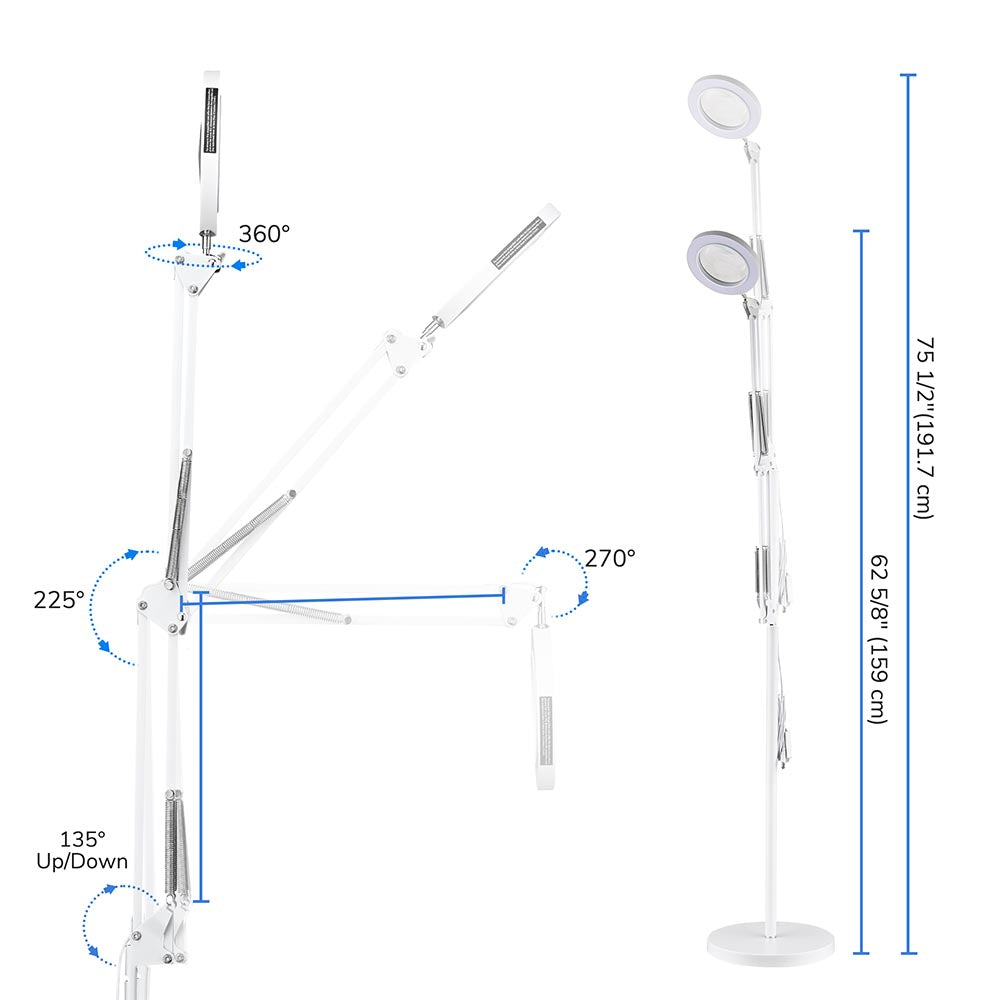 Yescom Mag Lamp 5x Magnifying Glass with Stand for Crafts Beauty