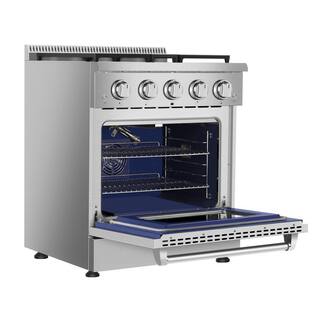 Empava 30 in. 4.2 cu. ft. Slide-In Single Oven Gas Range with 4 Sealed Burners in Stainless Steel EPV-30GR03