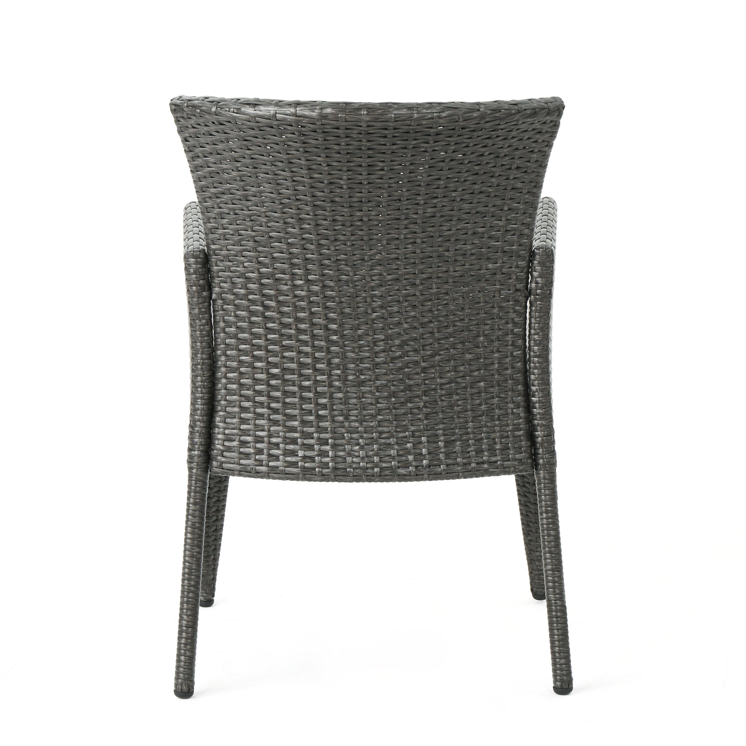 Hans Outdoor 5 Piece Wicker Dining Set, Grey